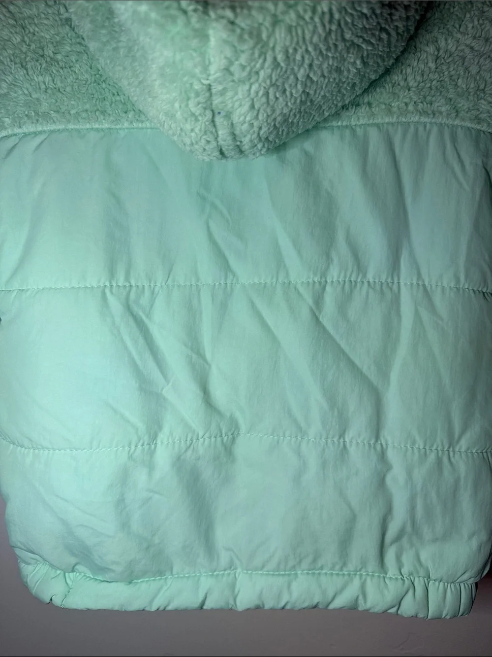 Hurley Girls Jacket Size 5 Mint Quilted Sherpa Puffer